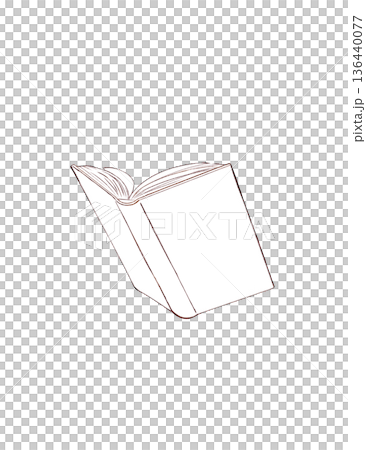 Thick book open line drawing Thick book open line drawing 136440077