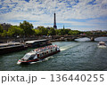 View of the Seine River and the Eiffel Tower in Paris, France 136440255