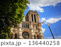 Notre Dame Cathedral under construction after the fire, Paris, France 136440258
