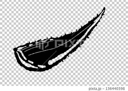 先端をカットしたアロエの葉のイラスト 136440398