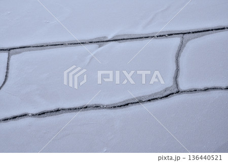 Ice Fragments Shimmer. Chilly Sea Ice Breaks Into Mosaic Structures Ice Fragments Shimmer. Chilly Sea Ice Breaks Into Mosaic Structures 136440521