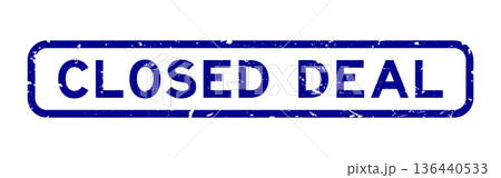 Grunge blue closed deal word square rubber seal stamp on white background Grunge blue closed deal word square rubber seal stamp on white background 136440533