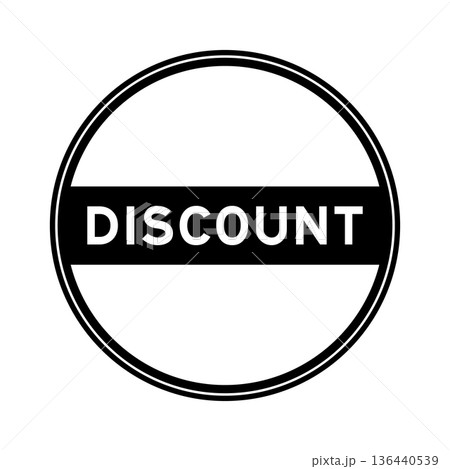 Black color round seal sticker in word discount on white background 136440539