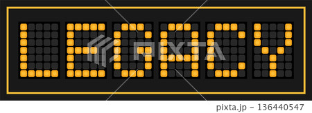 Orange color led banner in word legacy on black background 136440547
