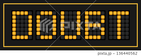 Orange color led banner in word doubt on black background Orange color led banner in word doubt on black background 136440562