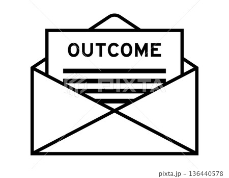 Envelope and letter sign with word outcome as the headline Envelope and letter sign with word outcome as the headline 136440578