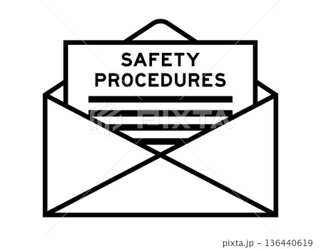 Envelope and letter sign with word safety procedure as the headline 136440619