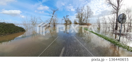 The impact of floods in Portugal in 2026, when rivers overflow and inundate agricultural fields The impact of floods in Portugal in 2026, when rivers overflow and inundate agricultural fields 136440655