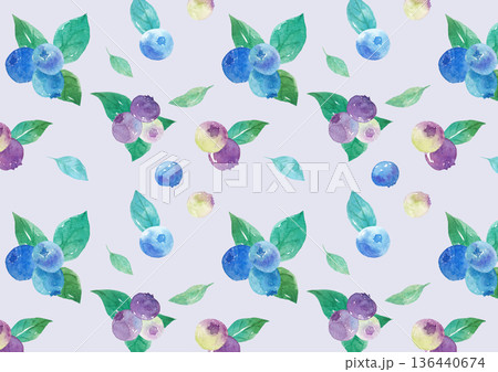 水彩ブルーベリーの壁紙 水彩ブルーベリーの壁紙 136440674