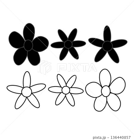 Collection of black daisy flower icons in solid silhouette and outline styles, perfect for logo design, branding, decorative elements, print, packaging, and modern botanical themed projects. Collection of black daisy flower icons in solid silhouette and outline styles, perfect for logo design, branding, decorative elements, print, packaging, and modern botanical themed projects. 136440857