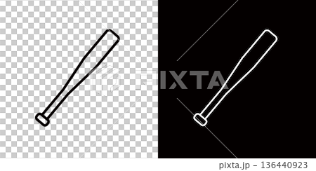 Baseball bat icon, batting image 136440923