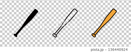 Baseball bat icon, batting image 136440924