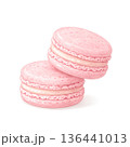 ピンクのマカロン　単体イラスト 136441013