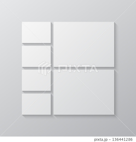 Vector empty collage board six images, photos Vector empty collage board six images, photos 136441286