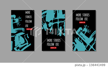 Blue ink brush stroke on black background. Blue ink brush stroke on black background. 136441499