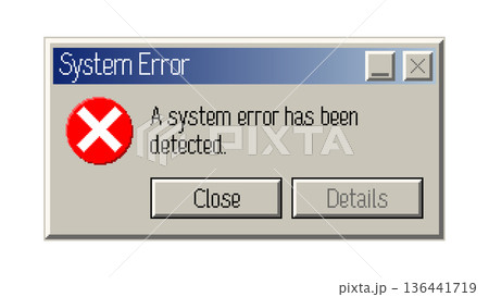 Retro pixel system error dialog window interface 136441719