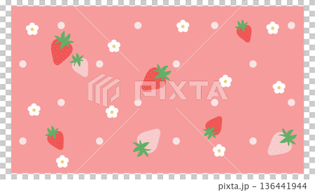 かわいい系白いちごの壁紙 136441944