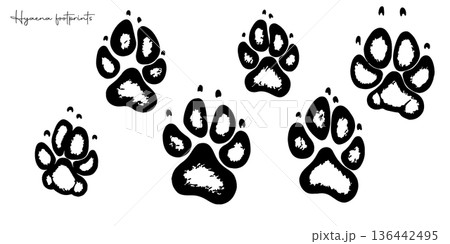 Hand drawn wild animals foot prints Hand drawn wild animals foot prints 136442495