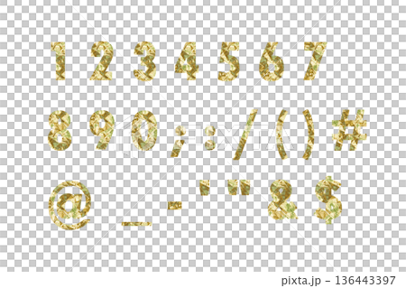 文字 5 数字 金箔のテクスチャー 文字 5 数字 金箔のテクスチャー 136443397