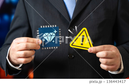 Rising prices for precious metals used in microchip production. Electronics recycling and recovery of valuable materials. Circular economy strategy saves resources and cuts tech costs. 136443417