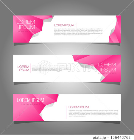 Modern banner template design. Pink geometric banner illustration design vector EPS 10. Modern banner template design. Pink geometric banner illustration design vector EPS 10. 136443762