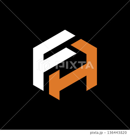Letter F H hexagon shape logo design illustration template Letter F H hexagon shape logo design illustration template 136443820