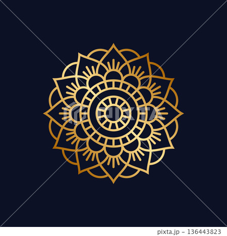 Elegant Gold Mandala Vector Logo Template 136443823