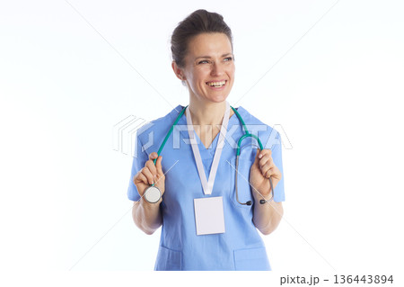 Female Doctor with Stethoscope - Medical Consultation 136443894
