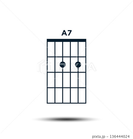A7, Basic Guitar Chord Chart Icon Vector Template A7, Basic Guitar Chord Chart Icon Vector Template 136444024