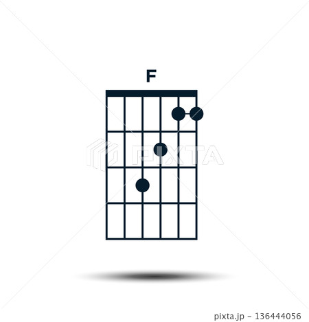 F, Basic Guitar Chord Chart Icon Vector Template F, Basic Guitar Chord Chart Icon Vector Template 136444056