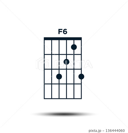 F6, Basic Guitar Chord Chart Icon Vector Template F6, Basic Guitar Chord Chart Icon Vector Template 136444060