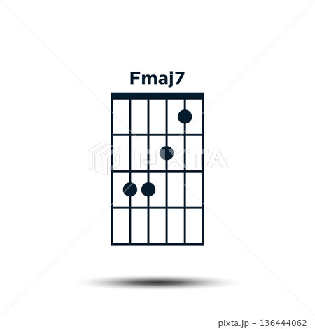 Fmaj7, Basic Guitar Chord Chart Icon Vector Template Fmaj7, Basic Guitar Chord Chart Icon Vector Template 136444062