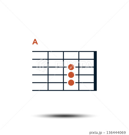 A, Basic Guitar Chord Chart Icon Vector Template 136444069