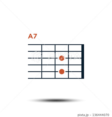 A7, Basic Guitar Chord Chart Icon Vector Template 136444070