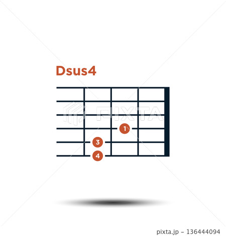 Dsus4, Basic Guitar Chord Chart Icon Vector Template Dsus4, Basic Guitar Chord Chart Icon Vector Template 136444094