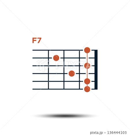 F7, Basic Guitar Chord Chart Icon Vector Template F7, Basic Guitar Chord Chart Icon Vector Template 136444103