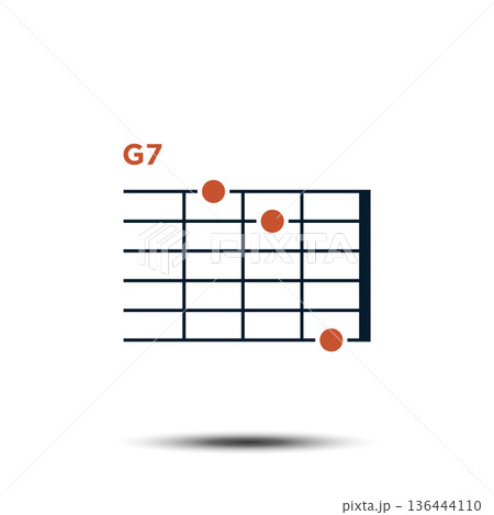 G7, Basic Guitar Chord Chart Icon Vector Template G7, Basic Guitar Chord Chart Icon Vector Template 136444110