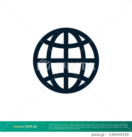 Globe Line Icon Vector Logo Template Globe Line Icon Vector Logo Template 136444219