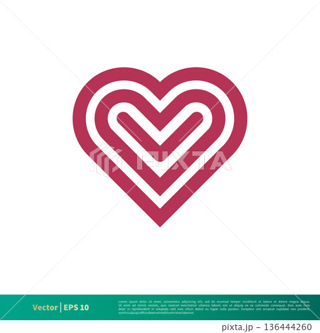 Love Heart Icon Vector Logo Template Illustration Design. Vector EPS 10. 136444260