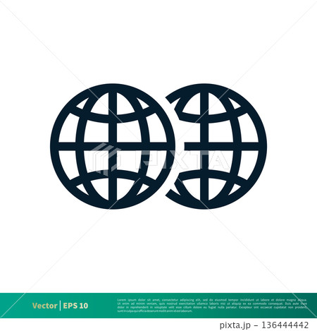 Globe Line Icon Vector Logo Template Illustration Design. Vector EPS 10. Globe Line Icon Vector Logo Template Illustration Design. Vector EPS 10. 136444442