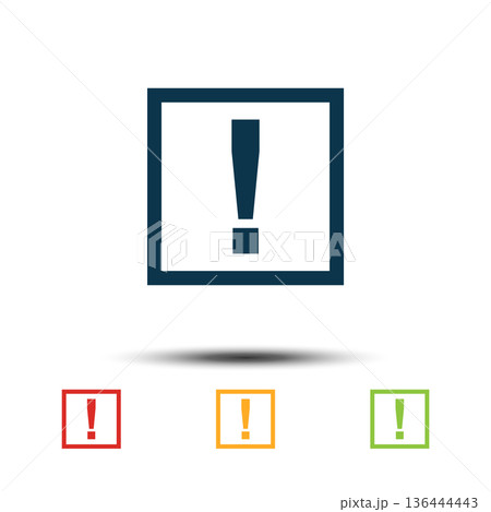 Exclamation Mark Sign Colorful Set Icon Vector Logo Template 136444443