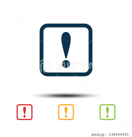 Exclamation Mark Sign Colorful Set Icon Vector Logo Template Exclamation Mark Sign Colorful Set Icon Vector Logo Template 136444455