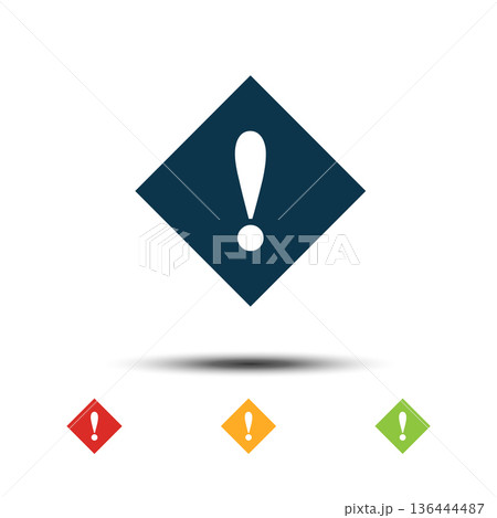 Exclamation Mark Sign Colorful Set Icon Vector Logo Template Exclamation Mark Sign Colorful Set Icon Vector Logo Template 136444487