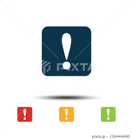 Exclamation Mark Sign Colorful Set Icon Vector Logo Template Exclamation Mark Sign Colorful Set Icon Vector Logo Template 136444490