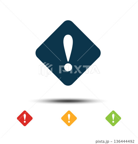 Exclamation Mark Sign Colorful Set Icon Vector Logo Template Exclamation Mark Sign Colorful Set Icon Vector Logo Template 136444492