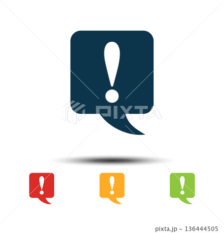 Exclamation Mark Sign Colorful Set Icon Vector Logo Template Exclamation Mark Sign Colorful Set Icon Vector Logo Template 136444505