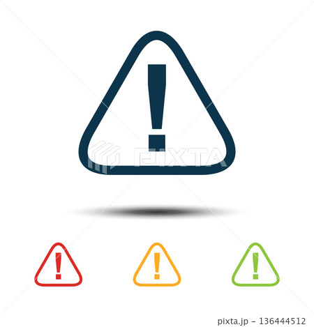 Exclamation Mark Sign Colorful Set Icon Vector Logo Template Exclamation Mark Sign Colorful Set Icon Vector Logo Template 136444512