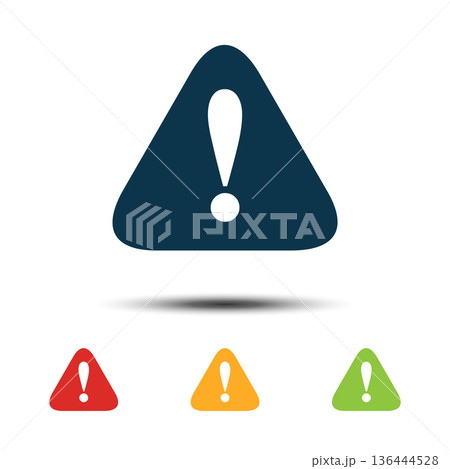 Exclamation Mark Sign Colorful Set Icon Vector Logo Template Exclamation Mark Sign Colorful Set Icon Vector Logo Template 136444528