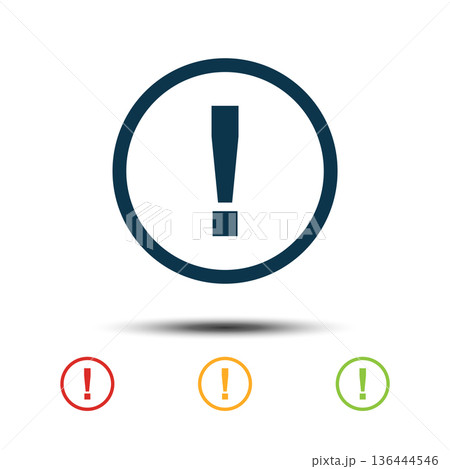 Exclamation Mark Sign Colorful Set Icon Vector Logo Template 136444546