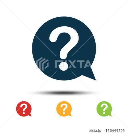 Set Question Mark Icon Vector Template. Colorful Help Desk Icon Logo. 136444703